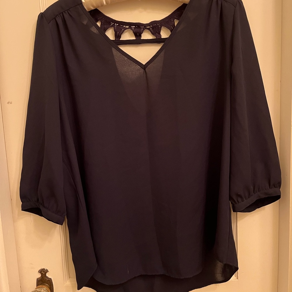 Navy Blue Blouse